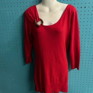 Cache Vintage Sweater with Decorative Buckle- Medium